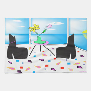 Funky Whimsical Colorful Miami, Graphic Theedoek