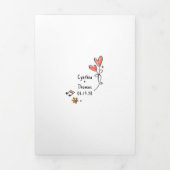 Funky Whimsical Doodles Moderne trouwfoto Drieluik Uitnodiging (Cover)