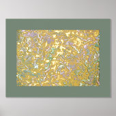Funky Whimsical Gold Wavy Swirls Art Patroon Folie Afdrukken (Voorkant)