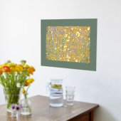 Funky Whimsical Gold Wavy Swirls Art Patroon Folie Afdrukken (Laag (Keuken))