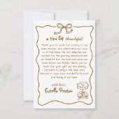 Funky Whimsical Hand Drawn Martini Baby shower Bedankkaart (Voorkant)