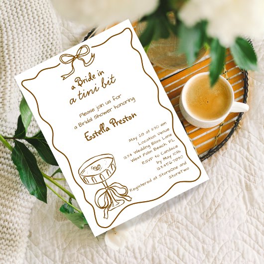 Funky Whimsical Hand Drawn Martini Vrijgezellenfee Kaart