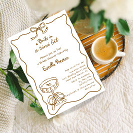 Funky Whimsical Handgetekende Martini Bruidsdouche Kaart