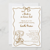 Funky Whimsical Handgetekende Martini Bruidsdouche Kaart (Voorkant)