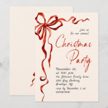 Funky Whimsical Kerst Rode Strik Vakantie Feest