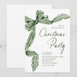 Funky Whimsical Kerstmis Groene Strik Feestelijke  Kaart
