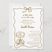 Funky Whimsical Martini QR Code Babyfeestje Kaart (Voorkant)