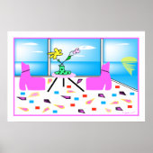 Funky Whimsical Miami Colorful Poster (Voorkant)