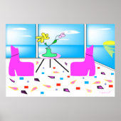 Funky Whimsical Miami Colorful Poster (Voorkant)