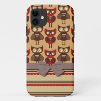 funky whimsical owls en scalloped strepen Case-Mate iPhone case