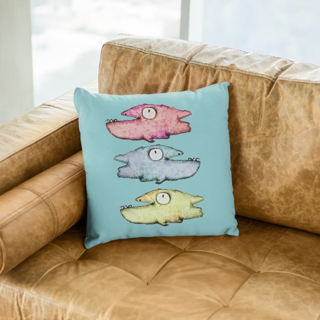 Funky Whimsical vis  Kussen (Creator heeft geüpload)