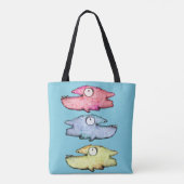Funky Whimsical vis Tote Bag (Achterkant)