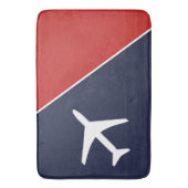 Funky White Plane Airplane Pilot Aviation Badmat (Voorkant Verticaal)