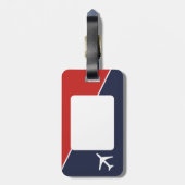 Funky White Plane Airplane Pilot Aviation Bagagelabel (Achterkant verticaal)