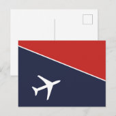 Funky White Plane Airplane Pilot Aviation Briefkaart (Voorkant / Achterkant)