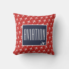 Funky White Plane Airplane Pilot Aviation Cushion Kussen