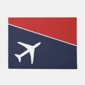 Funky White Plane Airplane Pilot Aviation Deurmat (Voorkant)