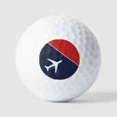 Funky White Plane Airplane Pilot Aviation Golfballen (Voorkant)