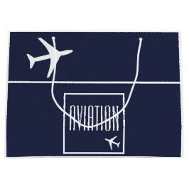 Funky White Plane Airplane Pilot Aviation Groot Cadeauzakje