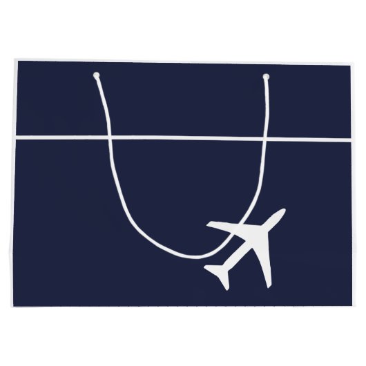 Funky White Plane Airplane Pilot Aviation Groot Cadeauzakje (Achterkant)