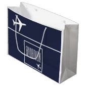 Funky White Plane Airplane Pilot Aviation Groot Cadeauzakje (Voorkant Gekanteld)