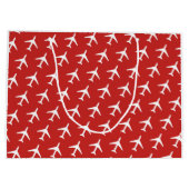 Funky White Plane Airplane Pilot Aviation Groot Cadeauzakje (Achterkant)