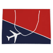 Funky White Plane Airplane Pilot Aviation Groot Cadeauzakje (Voorkant)