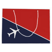 Funky White Plane Airplane Pilot Aviation Groot Cadeauzakje (Achterkant)