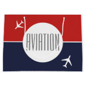 Funky White Plane Airplane Pilot Aviation Groot Cadeauzakje (Voorkant)