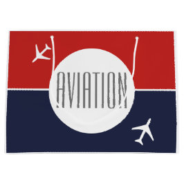 Funky White Plane Airplane Pilot Aviation Groot Cadeauzakje