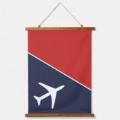 Funky White Plane Airplane Pilot Aviation Hangend Wandkleed (Voorkant)