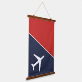 Funky White Plane Airplane Pilot Aviation Hangend Wandkleed (Gebogen)