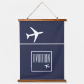 Funky White Plane Airplane Pilot Aviation Hangend Wandkleed (Voorkant)