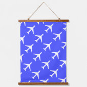 Funky White Plane Airplane Pilot Aviation Hangend Wandkleed (Voorkant)