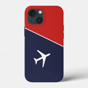 Funky White Plane Airplane Pilot Aviation iPhone 13 Mini Hoesje