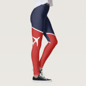 Funky White Plane Airplane Pilot Aviation Leggings (Rechts)