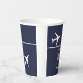 Funky White Plane Airplane Pilot Aviation Papieren Bekers (Rechts)