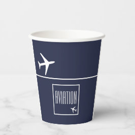 Funky White Plane Airplane Pilot Aviation Papieren Bekers