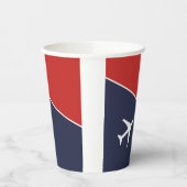 Funky White Plane Airplane Pilot Aviation Papieren Bekers (Links)