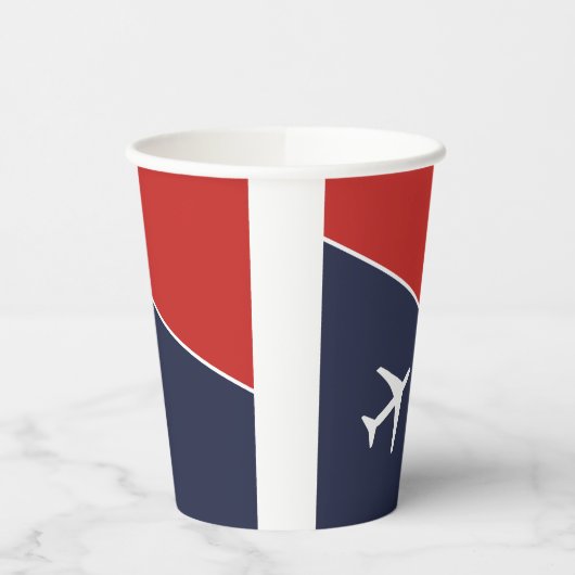 Funky White Plane Airplane Pilot Aviation Papieren Bekers (Links)