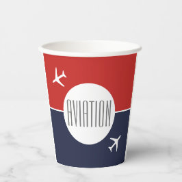 Funky White Plane Airplane Pilot Aviation Papieren Bekers