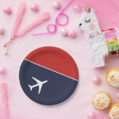 Funky White Plane Airplane Pilot Aviation Papieren Bordje (Feest)