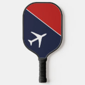 Funky White Plane Airplane Pilot Aviation Pickleball Paddle (Voorkant)