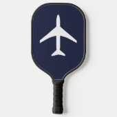Funky White Plane Airplane Pilot Aviation Pickleball Paddle (Achterkant)