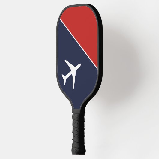 Funky White Plane Airplane Pilot Aviation Pickleball Paddle (Links)