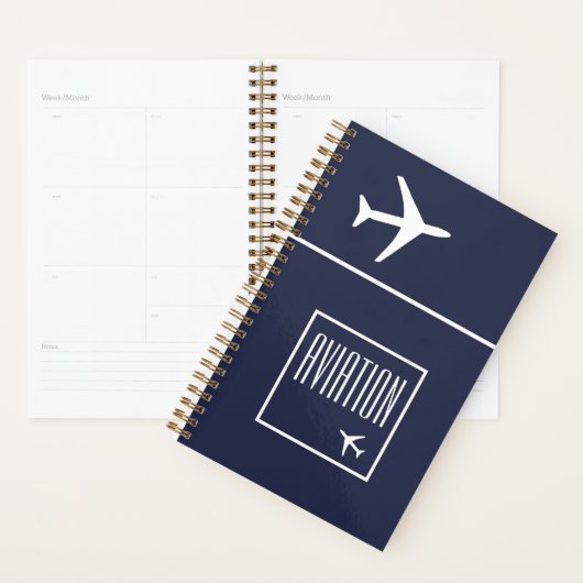 Funky White Plane Airplane Pilot Aviation Planner (Display)