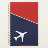 Funky White Plane Airplane Pilot Aviation Planner (Voorkant)