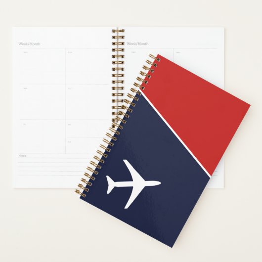 Funky White Plane Airplane Pilot Aviation Planner (Display)