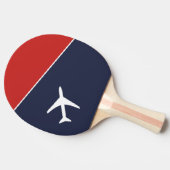 Funky White Plane Airplane Pilot Aviation Tafeltennisbatje (Zijkant)