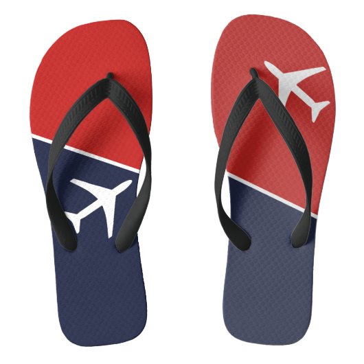 Funky White Plane Airplane Pilot Aviation Teenslippers (Voetbed)